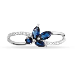 Histoire d'Or Bague Lupe Or Blanc Saphir Et Diamant