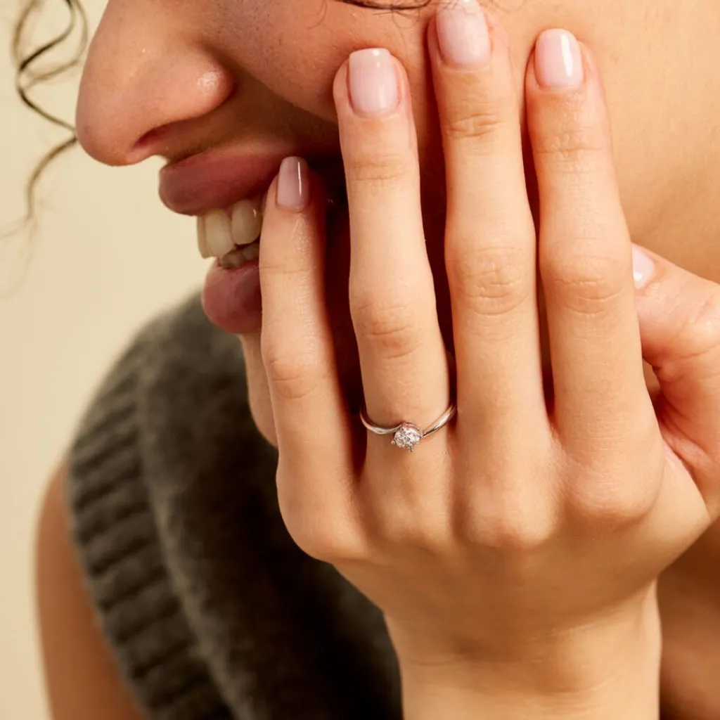 Histoire d'Or Bague Lysia or blanc diamant New