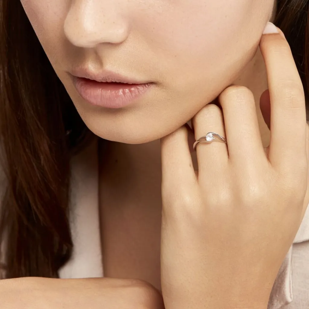 Histoire d'Or Bague Lysie Argent Blanc Oxyde De Zirconium