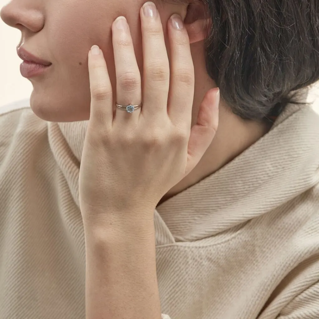 Histoire d'Or Bague Mahina Or Blanc Topaze Discount