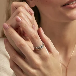 Histoire d'Or Bague Manille Argent Bicolore Oxyde De Zirconium Outlet