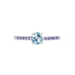 Histoire d'Or Bague Manon Or Blanc Topaze Et Amethyste or blanc topaze bleue Sale