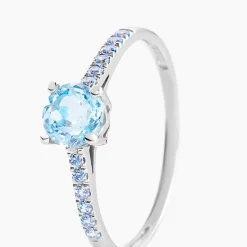 Histoire d'Or Bague Manon Or Blanc Topaze Et Oxyde De Zirconium or blanc topaze bleue Sale