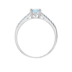 Histoire d'Or Bague Manon Or Blanc Topaze Et Oxyde De Zirconium or blanc topaze bleue Sale
