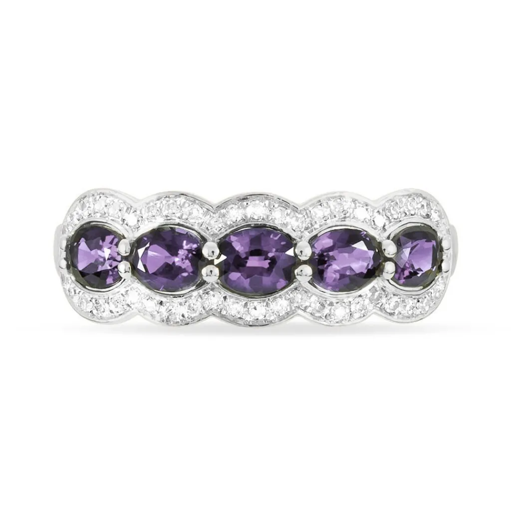 Histoire d'Or Bague Margaux Or Blanc Amethyste Et Diamant Clearance