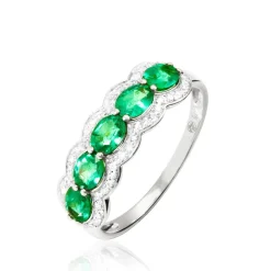 Histoire d'Or Bague Margaux Or Blanc Emeraude Et Diamant Hot