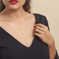 Histoire d'Or Bague Margaux Or Blanc Topaze Et Diamant Clearance