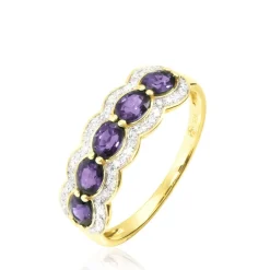 Histoire d'Or Bague Margaux Or Jaune Amethyste Et Diamant Outlet