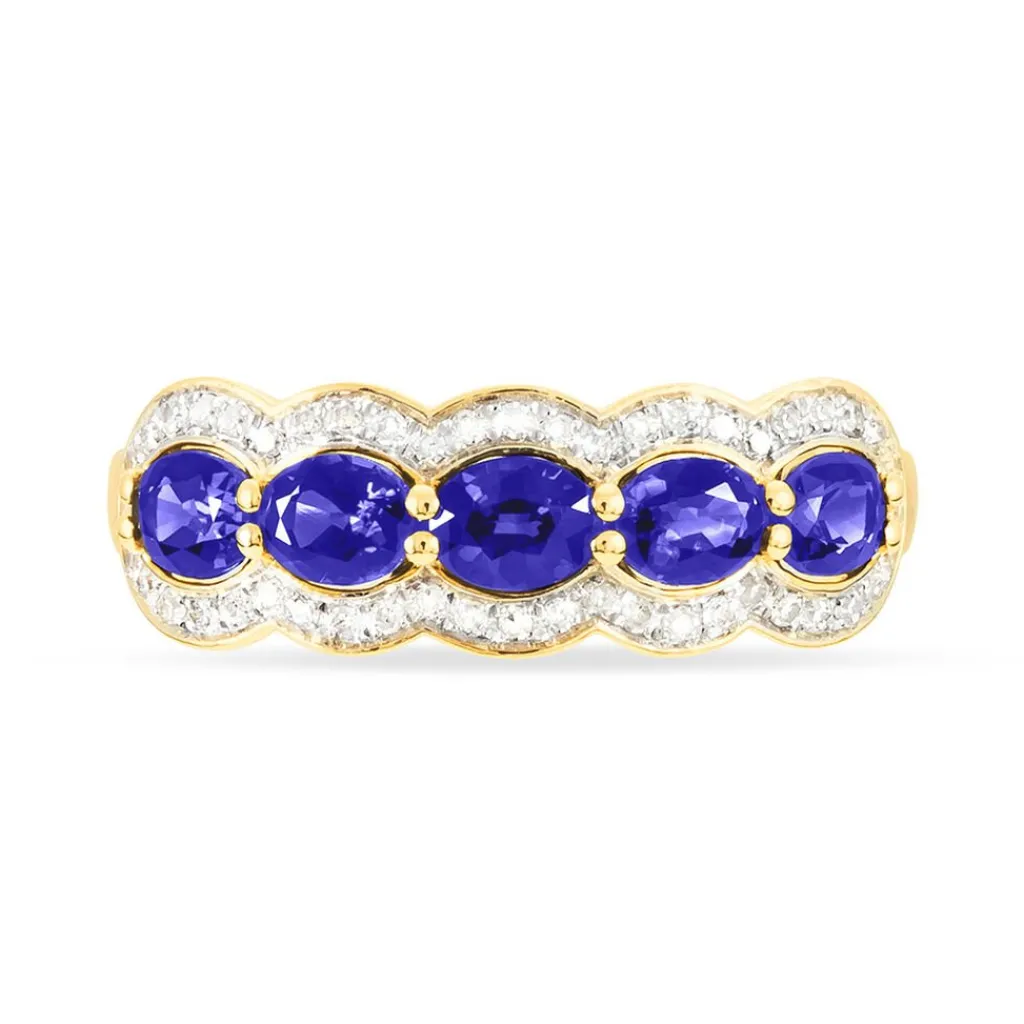 Histoire d'Or Bague Margaux Or Jaune Tanzanite Et Diamant New
