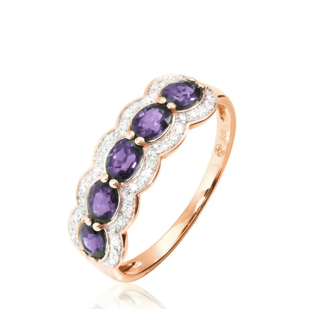 Histoire d'Or Bague Margaux Or Rose Amethyste Et Diamant Discount