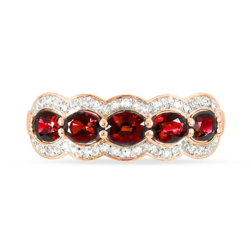 Histoire d'Or Bague Margaux Or Rose Grenat Et Diamant Online
