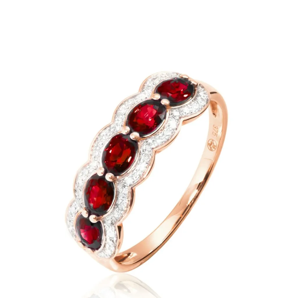 Histoire d'Or Bague Margaux Or Rose Grenat Et Diamant Online