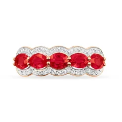 Histoire d'Or Bague Margaux Et Diamant or rose rubis New