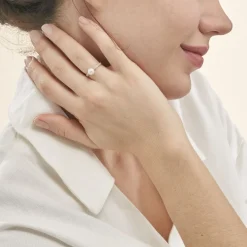 Histoire d'Or Bague Maria-francoise Or Jaune Perle De Culture Et Oxyde De Zirconium Discount