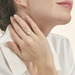 Histoire d'Or Bague Maria-francoise Or Jaune Perle De Culture Et Oxyde De Zirconium Discount