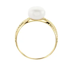 Histoire d'Or Bague Maria-theresa Or Jaune Perle De Culture Et Oxyde De Zirconium Hot