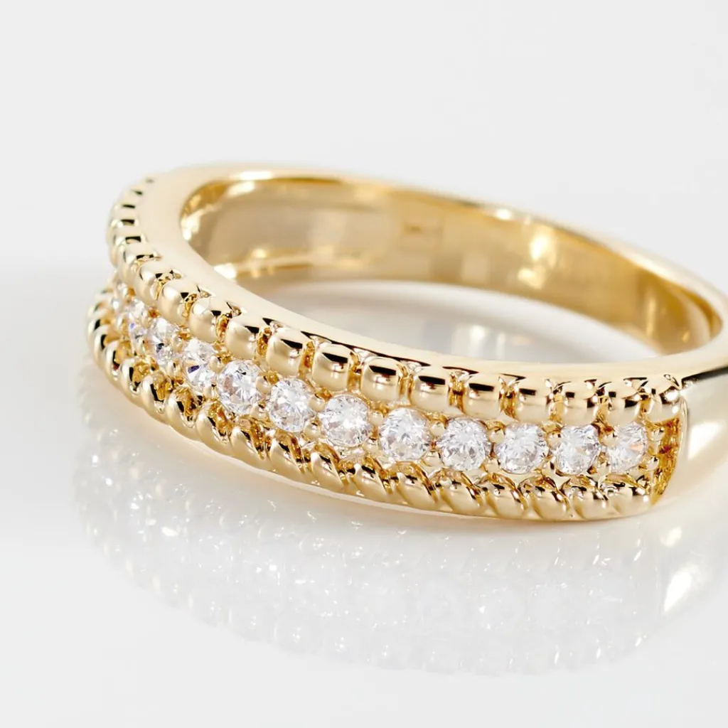 Histoire d'Or Bague Marie-baptistine Plaqué Or Jaune Oxyde De Zirconium Sale