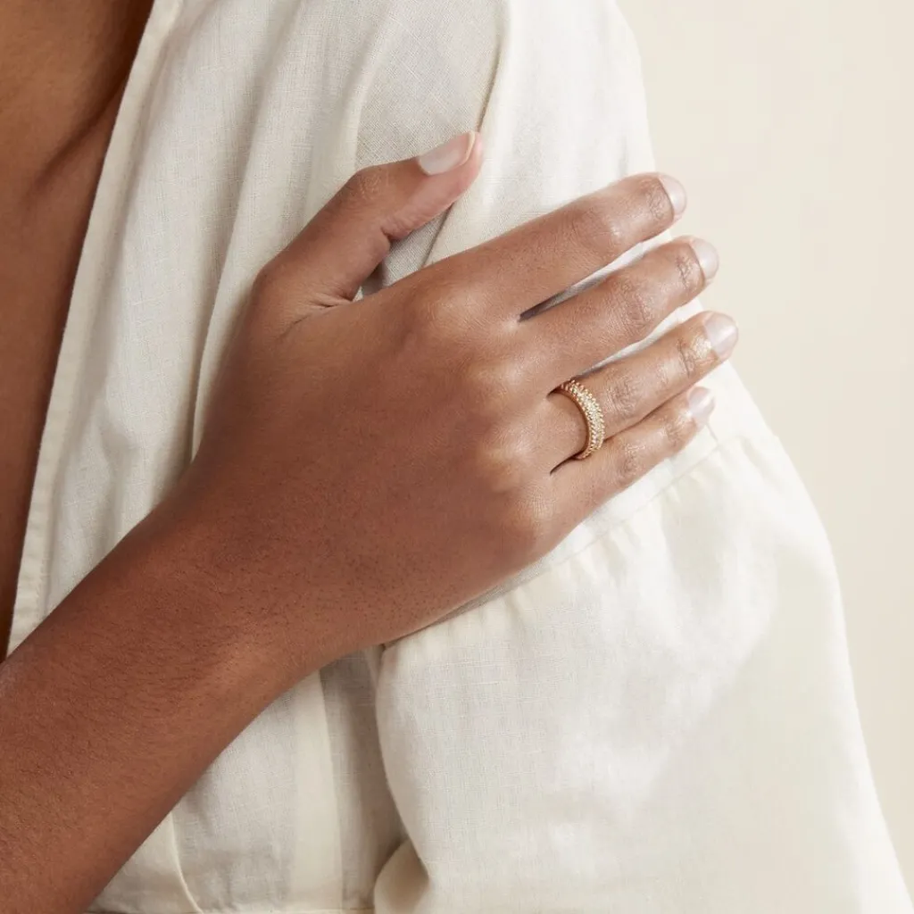 Histoire d'Or Bague Marie-baptistine Plaqué Or Jaune Oxyde De Zirconium Sale