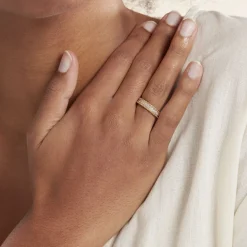 Histoire d'Or Bague Marie-baptistine Plaqué Or Jaune Oxyde De Zirconium Sale