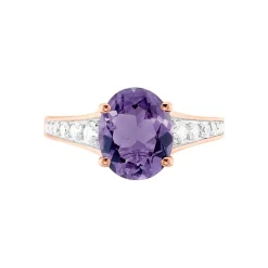 Histoire d'Or Bague Marie-camille Or Rose Amethyste Et Oxyde De Zirconium or rose amethyste violette Hot