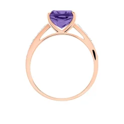 Histoire d'Or Bague Marie-camille Or Rose Amethyste Et Oxyde De Zirconium or rose amethyste violette Hot