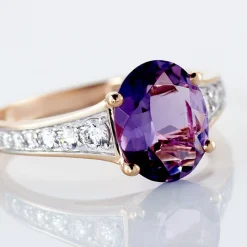 Histoire d'Or Bague Marie-camille Or Rose Amethyste Et Oxyde De Zirconium or rose amethyste violette Hot