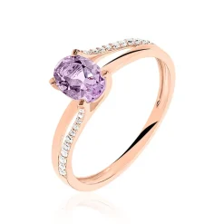 Histoire d'Or Bague Marie-eva Or Rose Amethyste Et Oxyde De Zirconium or rose amethyste violette Online