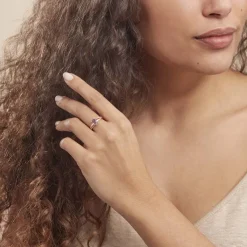 Histoire d'Or Bague Marie-eva Or Rose Amethyste Et Oxyde De Zirconium or rose amethyste violette Online