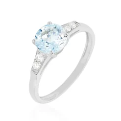 Histoire d'Or Bague Maysara Or Blanc Topaze Et Oxyde De Zirconium Outlet