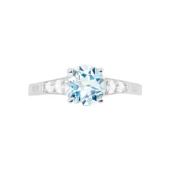 Histoire d'Or Bague Maysara Or Blanc Topaze Et Oxyde De Zirconium Outlet