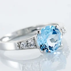 Histoire d'Or Bague Maysara Or Blanc Topaze Et Oxyde De Zirconium Outlet