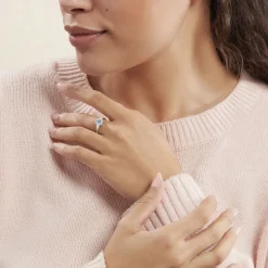 Histoire d'Or Bague Medyna Or Blanc Topaze Et Oxyde De Zirconium Clearance