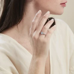 Histoire d'Or Bague Meliora Or Blanc Topaze Bleu Sky Oxyde De Zirconium Online