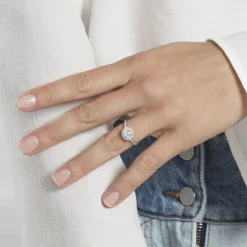 Histoire d'Or Bague Mentoura Or Blanc Diamant Synthétique