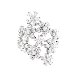 Histoire d'Or Bague Midnight Flower Argent Blanc Oxyde De Zirconium New