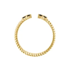 Histoire d'Or Bague Midnight Royalty Plaqué Or Jaune Pierre De Synthèse Best