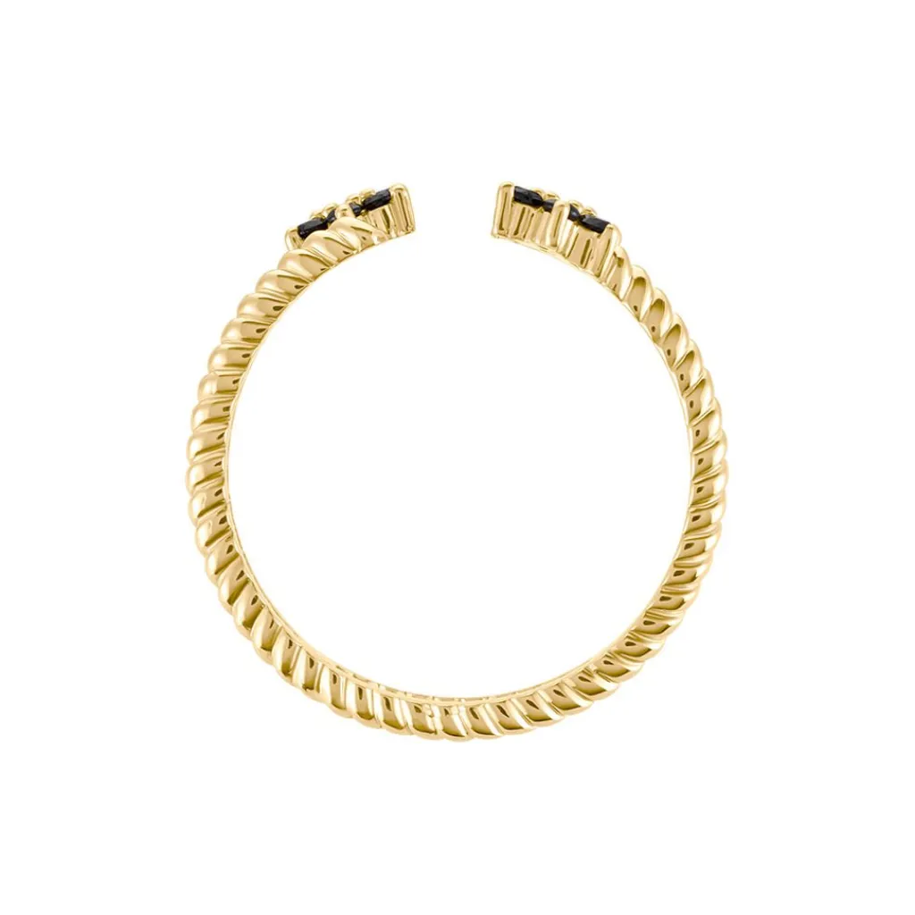 Histoire d'Or Bague Midnight Royalty Plaqué Or Jaune Pierre De Synthèse Best