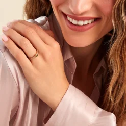 Histoire d'Or Bague Mireilla Plaqué Or Doré Oxyde De Zirconium plaqué or jaune oxyde vert Clearance