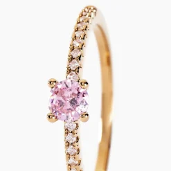 Histoire d'Or Bague Mireilla Plaqué Or Doré Oxyde De Zirconium plaqué or jaune oxyde rose Outlet