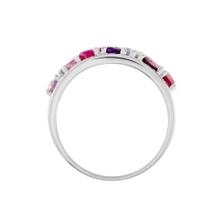 Histoire d'Or Bague Multicolore Or Blanc Amethyste Et Saphir Et Rhodolite or blanc amethyste violette Online