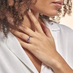 Histoire d'Or Bague Multicolore Or Blanc Amethyste Et Saphir Et Rhodolite or blanc amethyste violette Online