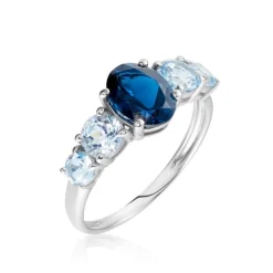 Histoire d'Or Bague Muna Or Blanc Topaze Bleu London Topaze Topaze New