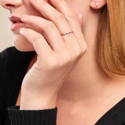 Histoire d'Or Bague Navette De Zirconium argent rose oxyde Discount