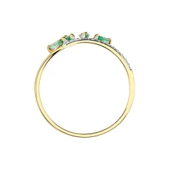 Histoire d'Or Bague Navette Or Jaune Emeraude Diamant or jaune émeraude Hot