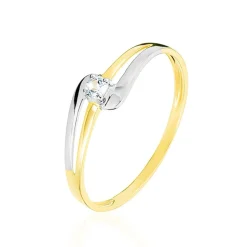 Histoire d'Or Bague Nesryne Or Bicolore Topaze or bicolore topaze bleue Best