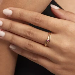 Histoire d'Or Bague Nesryne or jaune rubis Best