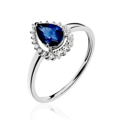 Histoire d'Or Bague Nola Or Blanc Saphir Et Diamant Sale