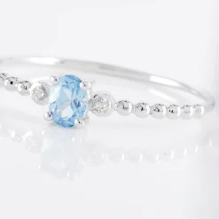 Histoire d'Or Bague Noria Or Blanc Topaze Et Oxyde De Zirconium Clearance