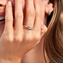 Histoire d'Or Bague Ocean Argent Blanc Oxyde De Zirconium argent blanc oxyde bleu Clearance