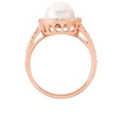 Histoire d'Or Bague Olivia Argent Rose Perle De Culture Et Oxyde De Zirconium New